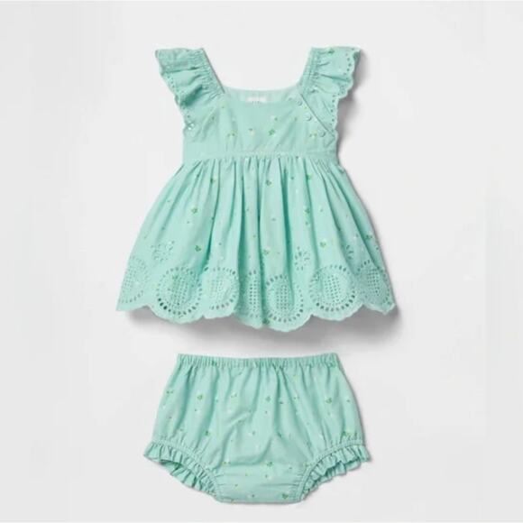 (Bundle of 3) Baby Gap Bubble Rompers and Dress - Picture 7 of 7